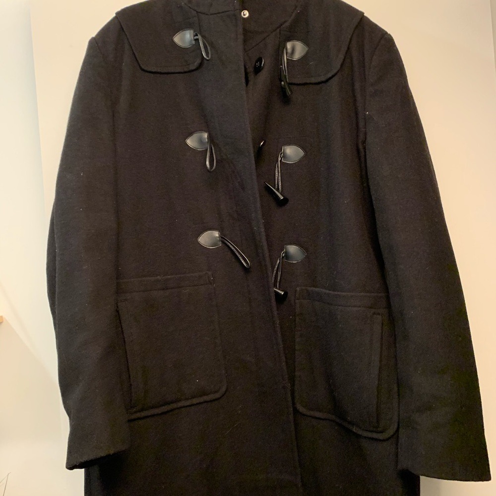 Pure Alfred Sung Women's Black 50% Wool Dress Coat - Large